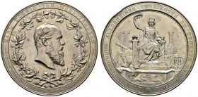 Altdeutsche Münzen und Medaillen 
 Württemberg 
 Karl 1864-1891 
 Versilberte, bronzene Prämienmedaille o.J. (1871) von K. Schwenzer, für allgemein...