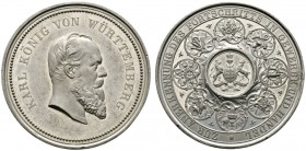 Altdeutsche Münzen und Medaillen 
 Württemberg 
 Karl 1864-1891 
 Zinnabschlag der Prämienmedaille o.J. (ab 1866) von K. Schwenzer und G. Schiller,...