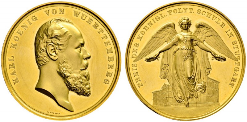 Altdeutsche Münzen und Medaillen 
 Württemberg 
 Karl 1864-1891 
 Goldene Prä...