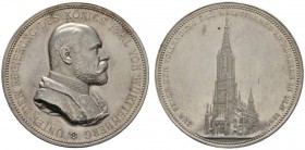 Altdeutsche Münzen und Medaillen 
 Württemberg 
 Karl 1864-1891 
 Silbermedaille 1890 von K. Schwenzer, auf die Vollendung des Hauptturmes am Ulmer...