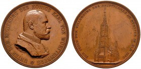 Altdeutsche Münzen und Medaillen 
 Württemberg 
 Karl 1864-1891 
 Bronzemedaille 1890 von K. Schwenzer, auf die Vollendung des Hauptturmes am Ulmer...