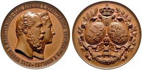 Altdeutsche Münzen und Medaillen 
 Württemberg 
 Karl 1864-1891 
 Bronzemedaille 1871 von Chr. Schnitzspahn, auf die Silberne Hochzeit. Wie vorher....