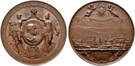Altdeutsche Münzen und Medaillen 
 Württemberg 
 Karl 1864-1891 
 Bronzemedaille 1889 von C. Weigle und A. Scharff, der Stadt Stuttgart zum 25-jähr...
