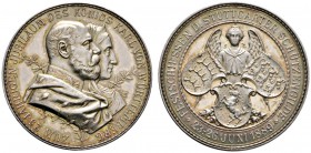 Altdeutsche Münzen und Medaillen 
 Württemberg 
 Karl 1864-1891 
 Silbermedaille 1889 von G. Schiller jun., auf das 25-jährige Regierungsjubiläum -...