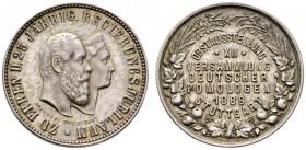 Altdeutsche Münzen und Medaillen 
 Württemberg 
 Karl 1864-1891 
 Silbermedaille 1889 von Ad. Schwerdt, auf die Obstausstellung und die 12. Versamm...