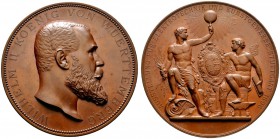 Altdeutsche Münzen und Medaillen 
 Württemberg 
 Wilhelm II. 1891-1918 
 Bronzene Prämienmedaille 1896 von K. Schwenzer, der Ausstellung für Elektr...