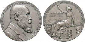Altdeutsche Münzen und Medaillen 
 Württemberg 
 Wilhelm II. 1891-1918 
 Versilberte, bronzene Prämienmedaille (2. Preis) 1911 von Mayer und Wilhel...