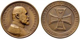 Altdeutsche Münzen und Medaillen 
 Württemberg 
 Wilhelm II. 1891-1918 
 Bronzemedaille 1914 von Mayer und Wilhelm, auf den 1. Weltkrieg. Brustbild...