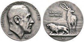 Altdeutsche Münzen und Medaillen 
 Württemberg 
 Herzog Albrecht 1865-1939 
 Mattierte Silbermedaille 1915 von L. Habich. Ähnlich wie vorher. KR 49...