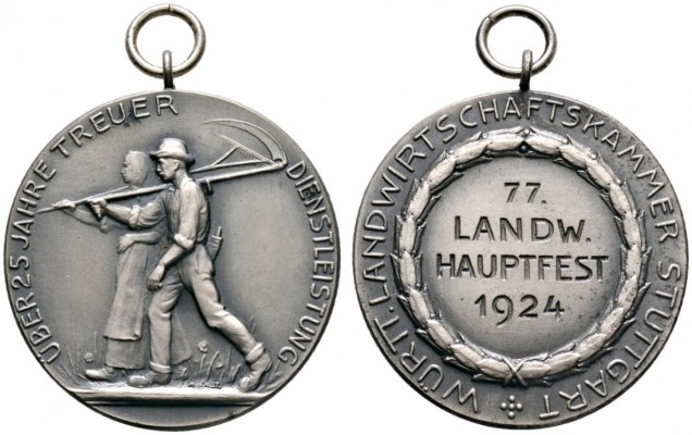 Altdeutsche Münzen und Medaillen 
 Württemberg 
 Freistaat 1919-1933 
 Tragba...