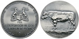 Altdeutsche Münzen und Medaillen 
 Württemberg 
 Freistaat 1919-1933 
 Versilberte, bronzene Prämienmedaille für Leistungen in der Rindviehzucht o....