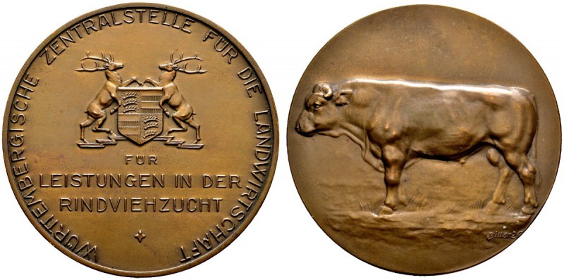 Altdeutsche Münzen und Medaillen 
 Württemberg 
 Freistaat 1919-1933 
 Bronze...