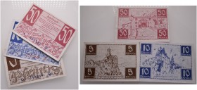 Altdeutsche Münzen und Medaillen 
 Württemberg 
 Land Württemberg-Hohenzollern 
 Set von 3 Banknoten (Behelfsgeld) zu 5, 10 und 50 Pfennig. Tübinge...