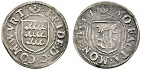 Altdeutsche Münzen und Medaillen 
 Württemberg-Mömpelgard 
 Friedrich 1581-1608 
 2 Kreuzer 1588 -Mömpelgard- Schild von Württemberg / Schild von M...