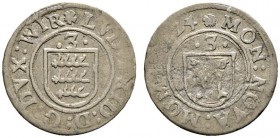 Altdeutsche Münzen und Medaillen 
 Württemberg-Mömpelgard 
 Ludwig Friedrich 1608-1628 
 3 Kreuzer 1624 (aus 1623) -Mömpelgard-. Klein 56, Ebner zu...