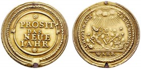 Altdeutsche Münzen und Medaillen 
 Württemberg-Landschaft 
 Silbermedaille o.J. (18. Jh.) unsigniert, auf den Neujahrswunsch. Vier Zeilen Schrift / ...