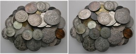 Lots altdeutscher Münzen und Medaillen 
 Ca. 60 Stücke: BRANDENBURG-PREUSSEN . Kleinmünzen vom Kupferschilling/Pfennig bis zum 1/3 Taler aus dem Zeit...