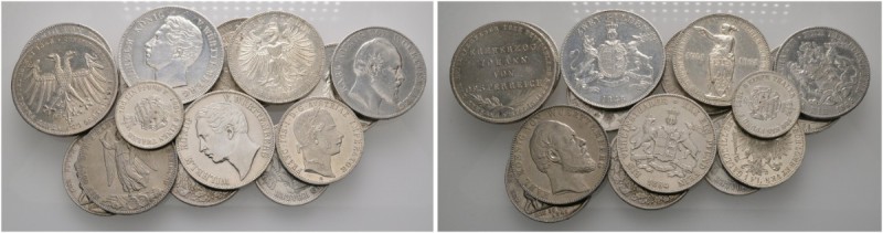 Lots altdeutscher Münzen und Medaillen 
 15 Stücke: FRANKFURT, Doppelgulden 184...