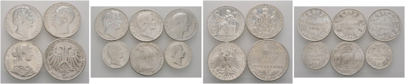 Lots altdeutscher Münzen und Medaillen 
 10 Stücke: BAYERN, Siegestaler 1871, G...