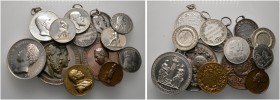 Lots altdeutscher Münzen und Medaillen 
 Medaillen. 14 Stücke: WÜRTTEMBERG . Kleine Hydramedaille o.J., Silberabschlag vom Dukat 1716 Eberhard-Ludwig...