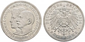 Deutsche Münzen und Medaillen ab 1871 
 Silbermünzen des Kaiserreiches 
 Anhalt. Friedrich II. 1904-1918 
 5 Mark 1914 A. Silberhochzeit. J. 25. mi...