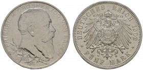 Deutsche Münzen und Medaillen ab 1871 
 Silbermünzen des Kaiserreiches 
 Baden. Friedrich I. 1852-1907 
 5 Mark 1902. 50-jähriges Regierungsjubiläu...