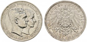 Deutsche Münzen und Medaillen ab 1871 
 Silbermünzen des Kaiserreiches 
 Braunschweig. Ernst August 1913-1916 
 3 Mark 1915 A. Regierungsantritt. O...