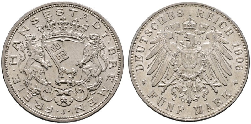 Deutsche Münzen und Medaillen ab 1871 
 Silbermünzen des Kaiserreiches 
 Breme...