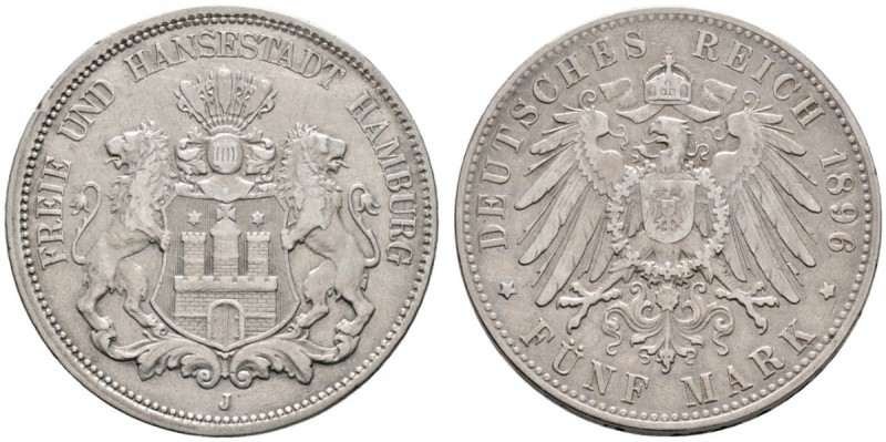 Deutsche Münzen und Medaillen ab 1871 
 Silbermünzen des Kaiserreiches 
 Hambu...