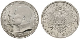 Deutsche Münzen und Medaillen ab 1871 
 Silbermünzen des Kaiserreiches 
 Hessen. Ernst Ludwig 1892-1918 
 2 Mark 1904. Philipp der Großmütige. J. 7...