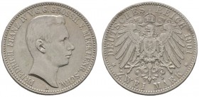Deutsche Münzen und Medaillen ab 1871 
 Silbermünzen des Kaiserreiches 
 Lippe. Friedrich Franz IV. 1897-1918 
 2 Mark 1901 A. Regierungsantritt. J...