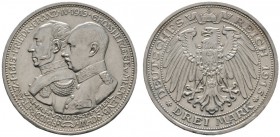 Deutsche Münzen und Medaillen ab 1871 
 Silbermünzen des Kaiserreiches 
 Lippe. Friedrich Franz IV. 1897-1918 
 3 Mark 1915 A. Hundertjahrfeier des...
