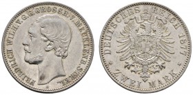 Deutsche Münzen und Medaillen ab 1871 
 Silbermünzen des Kaiserreiches 
 Mecklenburg-Strelitz. Friedrich Wilhelm 1860-1904 
 2 Mark 1877 A. J. 90. ...