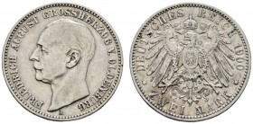 Deutsche Münzen und Medaillen ab 1871 
 Silbermünzen des Kaiserreiches 
 Oldenburg. Friedrich August 1900-1918 
 2 Mark 1900 A. J. 94. sehr schön...