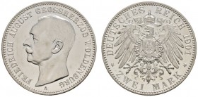 Deutsche Münzen und Medaillen ab 1871 
 Silbermünzen des Kaiserreiches 
 Oldenburg. Friedrich August 1900-1918 
 2 Mark 1901 A. J. 94. Auflage: 260...