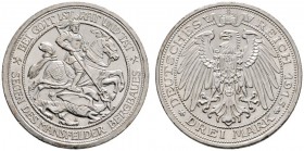 Deutsche Münzen und Medaillen ab 1871 
 Silbermünzen des Kaiserreiches 
 Preußen. Wilhelm II. 1888-1918 
 3 Mark 1915 A. Mansfelder Bergbau. J. 115...