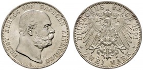 Deutsche Münzen und Medaillen ab 1871 
 Silbermünzen des Kaiserreiches 
 Sachsen-Altenburg. Ernst 1853-1908 
 2 Mark 1901 A. 75. Geburtstag. J. 142...