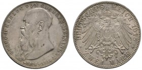 Deutsche Münzen und Medaillen ab 1871 
 Silbermünzen des Kaiserreiches 
 Sachsen-Meiningen. Georg II. 1866-1915 
 2 Mark 1915. Auf seinen Tod. J. 1...