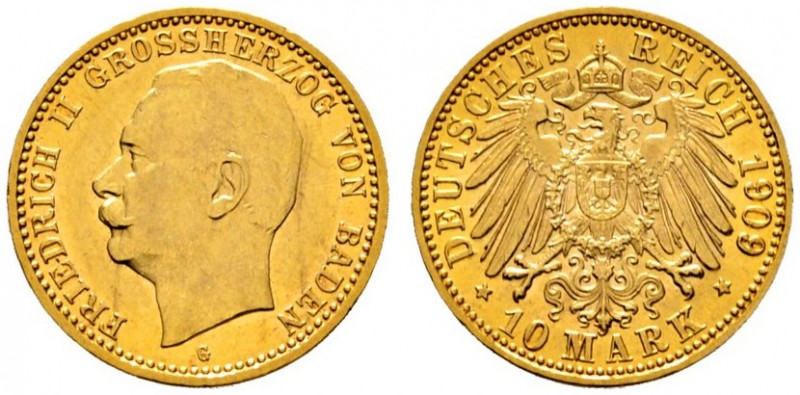 Deutsche Münzen und Medaillen ab 1871 
 Reichsgoldmünzen 
 Baden. Friedrich II...