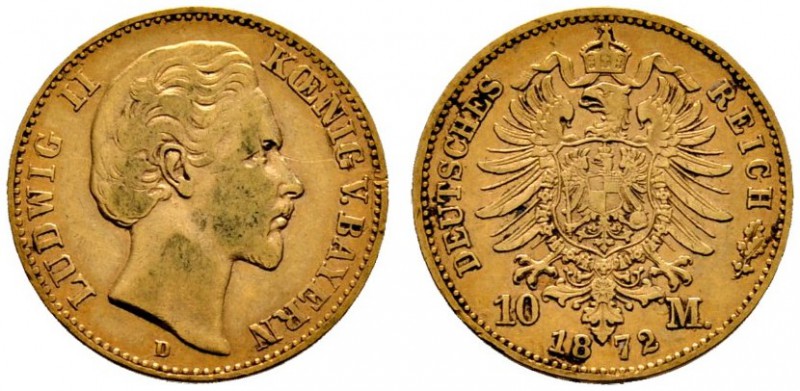 Deutsche Münzen und Medaillen ab 1871 
 Reichsgoldmünzen 
 Bayern. Ludwig II. ...
