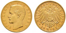 Deutsche Münzen und Medaillen ab 1871 
 Reichsgoldmünzen 
 Bayern. Otto 1886-1913 
 10 Mark 1890 D. J. 199. sehr schön-vorzüglich