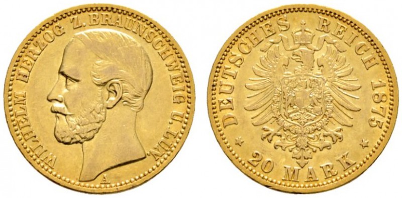 Deutsche Münzen und Medaillen ab 1871 
 Reichsgoldmünzen 
 Braunschweig. Wilhe...