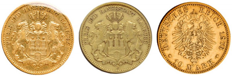 Deutsche Münzen und Medaillen ab 1871 
 Reichsgoldmünzen 
 Hamburg 
 10 Mark ...