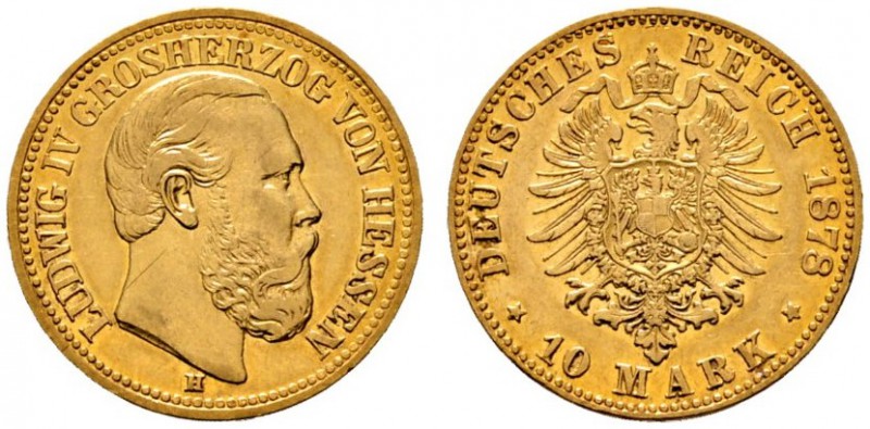 Deutsche Münzen und Medaillen ab 1871 
 Reichsgoldmünzen 
 Hessen. Ludwig IV. ...