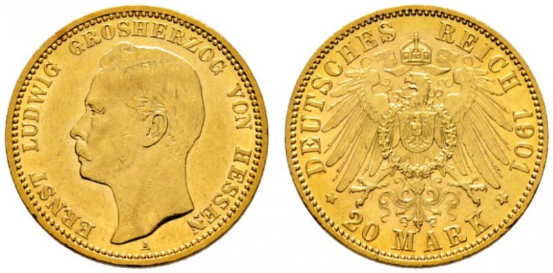 Deutsche Münzen und Medaillen ab 1871 
 Reichsgoldmünzen 
 Hessen. Ernst Ludwi...