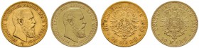 Deutsche Münzen und Medaillen ab 1871 
 Reichsgoldmünzen 
 Preußen. Friedrich III. 1888 
 Lot (2 Stücke): 10 Mark 1888 A sowie 20 Mark 1888 A. J. 2...