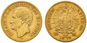 Deutsche Münzen und Medaillen ab 1871 
 Reichsgoldmünzen 
 Sachsen. Johann 1854-1873 
 10 Mark 1872 E. J. 257. sehr schön