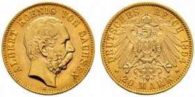 Deutsche Münzen und Medaillen ab 1871 
 Reichsgoldmünzen 
 Sachsen. Johann 1854-1873 
 20 Mark 1894 E. J. 264. sehr schön-vorzüglich/vorzüglich...