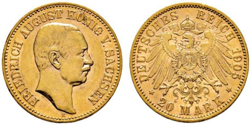 Deutsche Münzen und Medaillen ab 1871 
 Reichsgoldmünzen 
 Sachsen. Friedrich ...