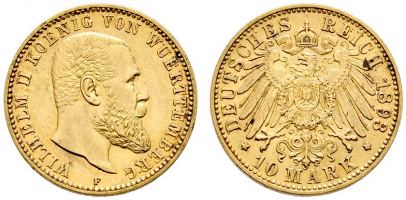 Deutsche Münzen und Medaillen ab 1871 
 Reichsgoldmünzen 
 Württemberg. Wilhel...